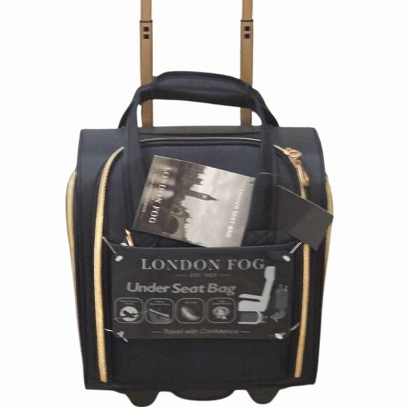 London Fog Handbags - London Fog 14" Vertical Underseat Bag- Black
